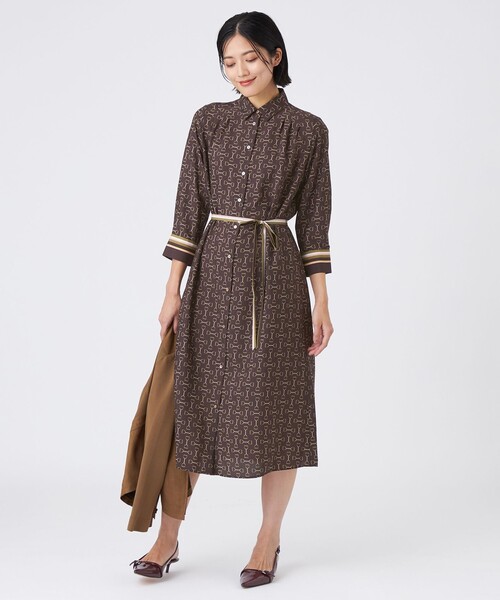 ワンピース 「L」「ウォッシャブル」ビットプリントデシンワンピース | TRANS WORK | 03