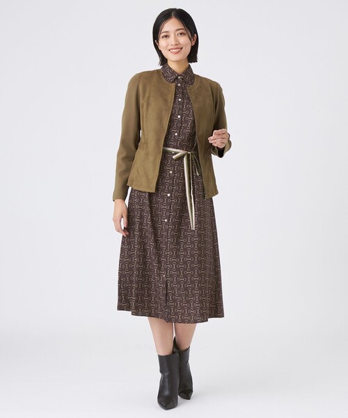 ワンピース 「L」「ウォッシャブル」ビットプリントデシンワンピース | TRANS WORK | 04