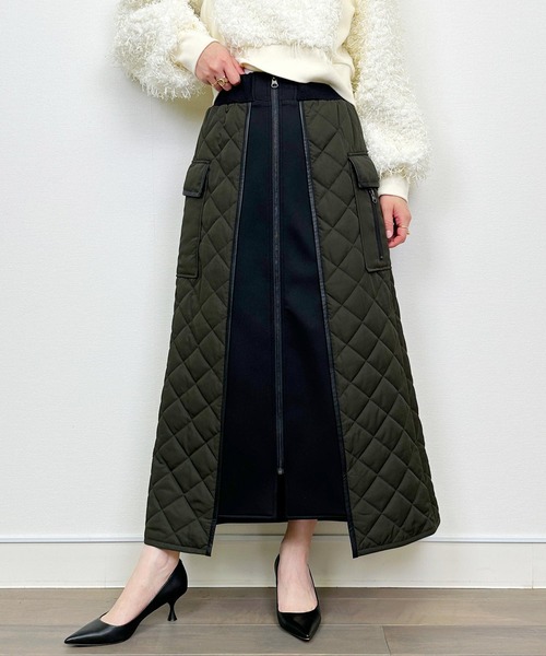 LUGIVA（ルギヴァ） スカート フロントジップキルティングスカート