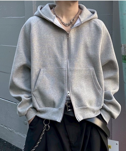Chikashitsh+ヘビーウェイトコットンクロップドパーカー Chikashitsu+（チカシツプラス） パーカー メンズ レディース