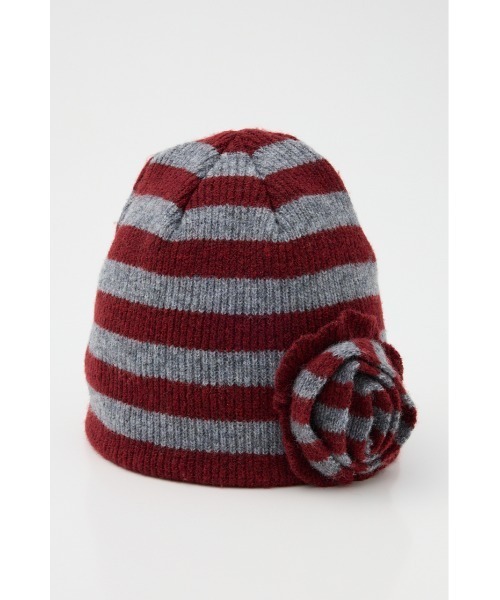 LAGUA GEM（ラグアジェム） ニット帽 ニットキャップ FLOWER MOTIF