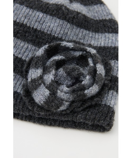 LAGUA GEM（ラグアジェム） ニット帽 ニットキャップ FLOWER MOTIF