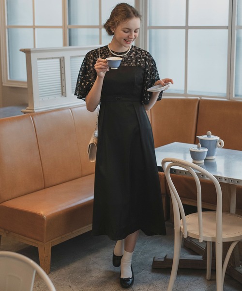 「BONLECILL noir」 半袖ワンピース FREE アイボリー レディース_画像3