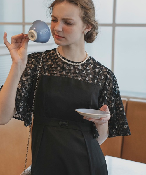 「BONLECILL noir」 半袖ワンピース FREE アイボリー レディース_画像5