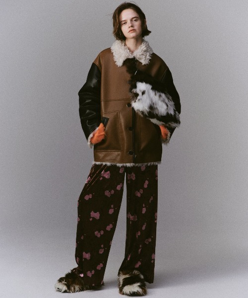 MAISON SPECIAL（メゾンスペシャル） パンツ Multi Fabric Velour Easy