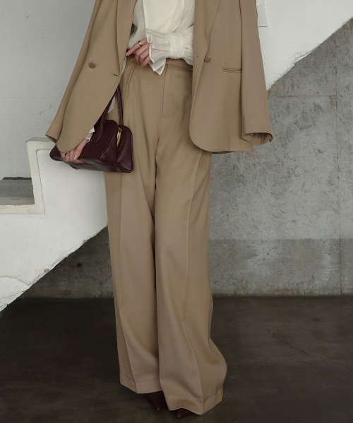 anuans（アニュアンス） スラックス パンツ ベーシックタックワイド