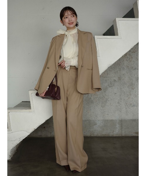 anuans（アニュアンス） スラックス パンツ ベーシックタックワイド