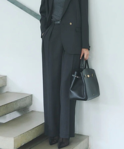 anuans（アニュアンス） スラックス パンツ ベーシックタックワイド