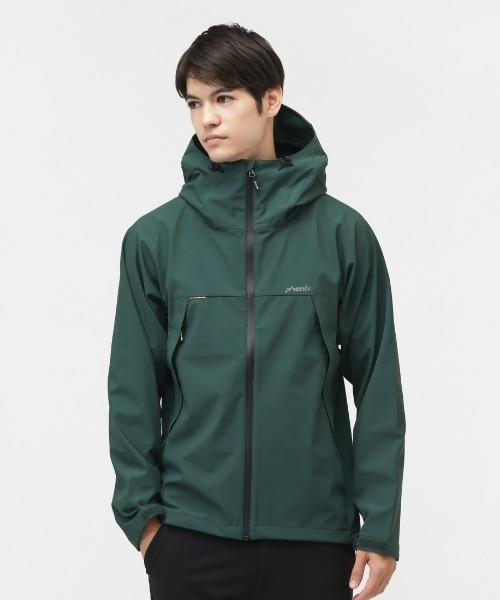 シェルジャケット　ゲッコウグリーン　ドローコード　テック系　緑 フェニックス（PHENIX） コート ジャケット トレッキング ウィンド