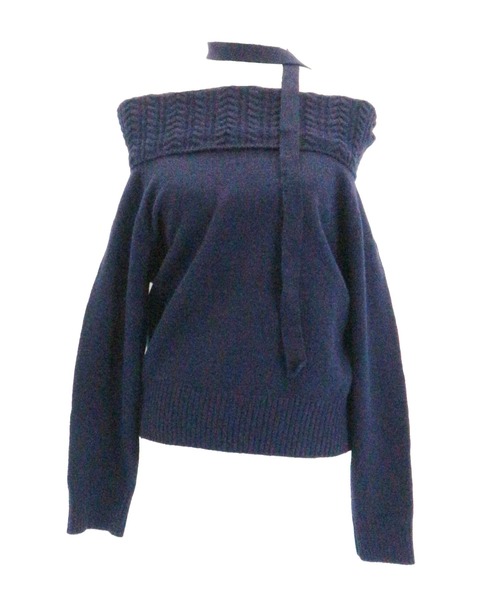 WANT SLIP ニット セーター Neck-string Off-shoulder Knit / ネック