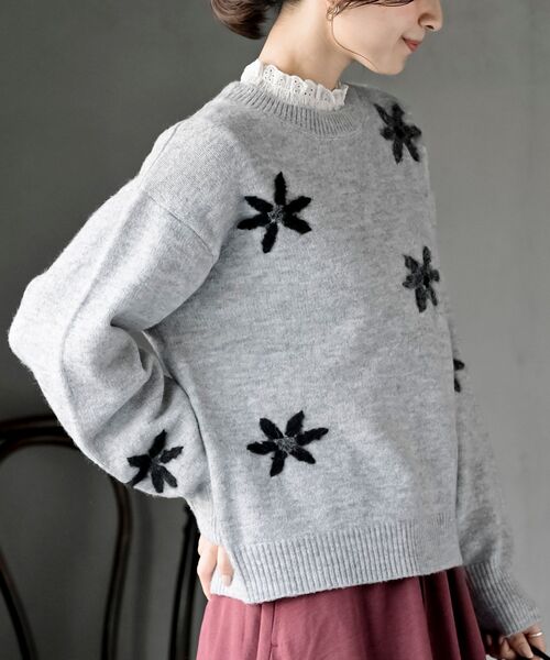 BTS ビーティーエス　刺繍　ニット　セーター スウェットライク ロゴ刺繍 ニット（ニット/セーター）｜BEAMS HEART