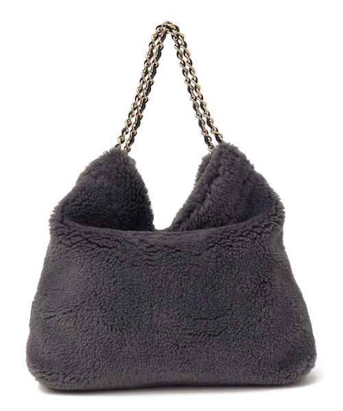 美品◎ヴィオラドーロ A4可 肩かけ ボア チェーン トートバッグ ハンドバッグ VIOLAd'ORO（ヴィオラドーロ） トートバッグ VIOLAd'ORO:ボア チェーン