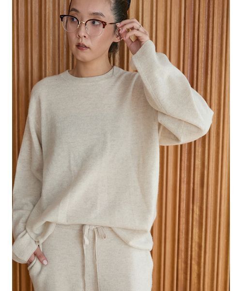 emmi ニット セーター 「セットアップ対応」ラムウールオーバーニット