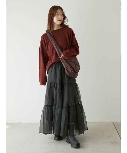 emmi ニット セーター 「セットアップ対応」ラムウールオーバーニット