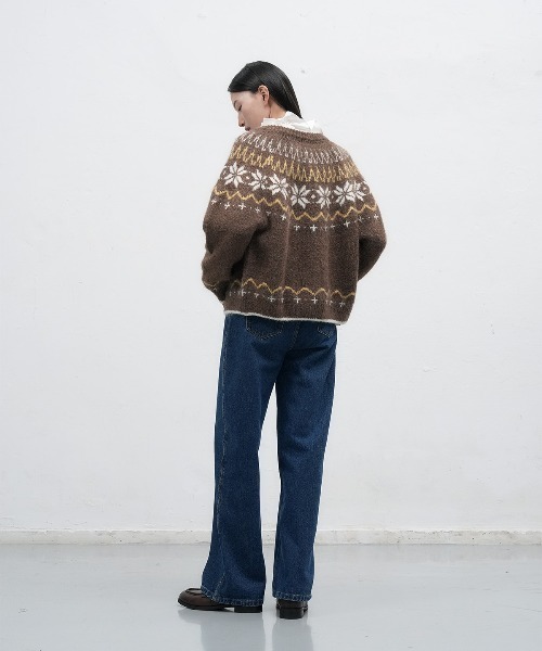 GENERAL IDEA カーディガン 「GENERAL IDEA」ノルディック柄ラグラン袖