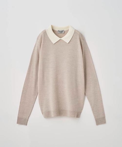 JOHN SMEDLEY ジョンスメドレーバイカラー長袖ニットポロシャツ JOHN SMEDLEY（ジョンスメドレー） ニット セーター バイカラー長袖