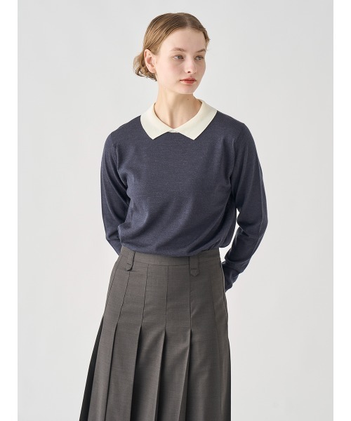 JOHN SMEDLEY ジョンスメドレーバイカラー長袖ニットポロシャツ JOHN SMEDLEY（ジョンスメドレー） ニット セーター バイカラー長袖