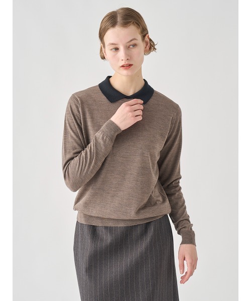 JOHN SMEDLEY（ジョンスメドレー） ニット セーター バイカラー長袖