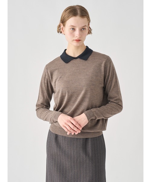 JOHN SMEDLEY（ジョンスメドレー） ニット セーター バイカラー長袖