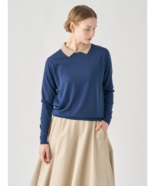 JOHN SMEDLEY（ジョンスメドレー） ニット セーター バイカラー長袖