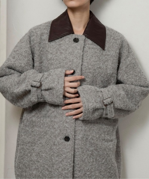 lawgy（ラウジー） コート アウター different material fluffy coat