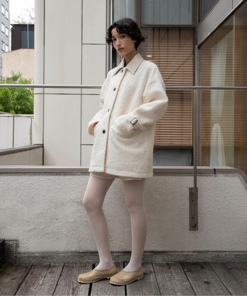 lawgy（ラウジー） コート アウター different material fluffy coat