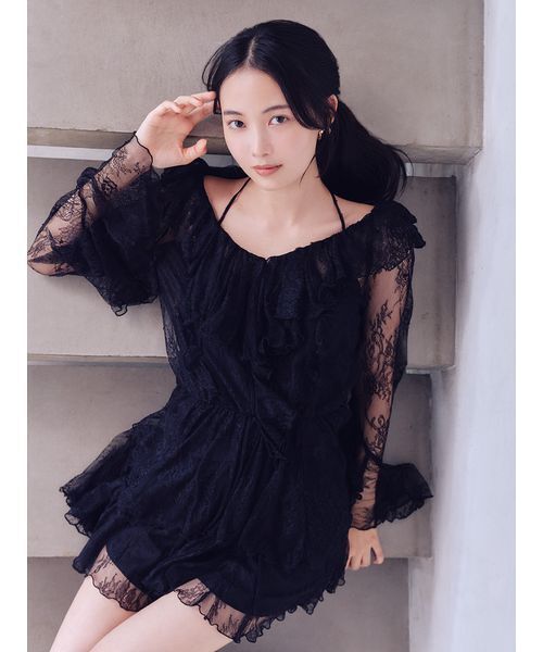 SNIDEL（スナイデル） ワンピース シフォンフリルミニコンビワンピース