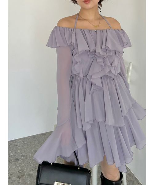 SNIDEL（スナイデル） ワンピース シフォンフリルミニコンビワンピース