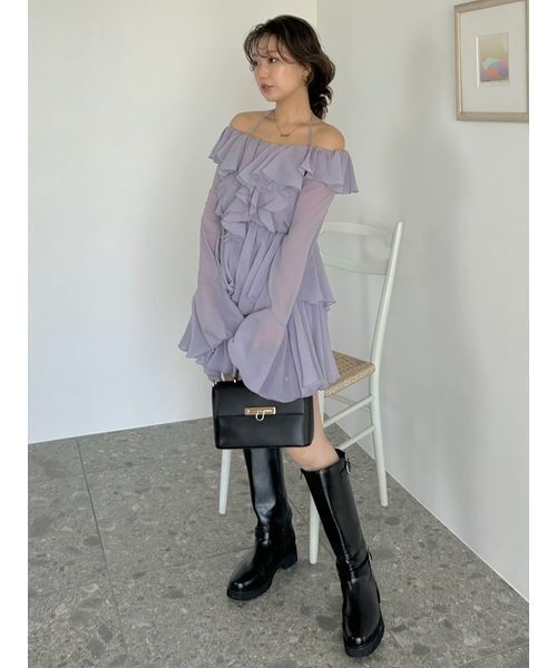 SNIDEL（スナイデル） ワンピース シフォンフリルミニコンビワンピース