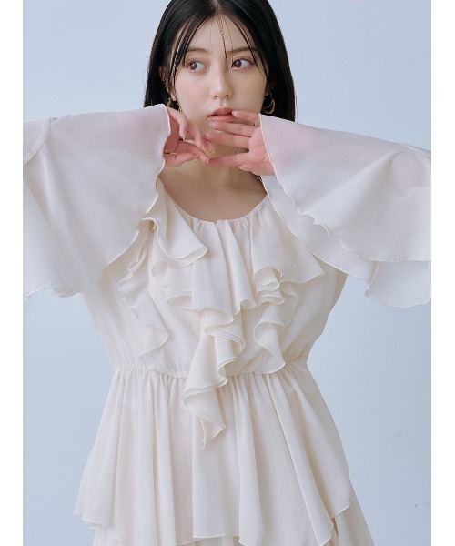 SNIDEL（スナイデル） ワンピース シフォンフリルミニコンビワンピース