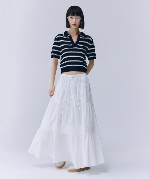 「EIMY ISTOIRE」 半袖ポロシャツ F ホワイト レディース_画像2