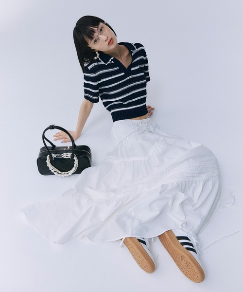 「EIMY ISTOIRE」 半袖ポロシャツ F ホワイト レディース_画像6