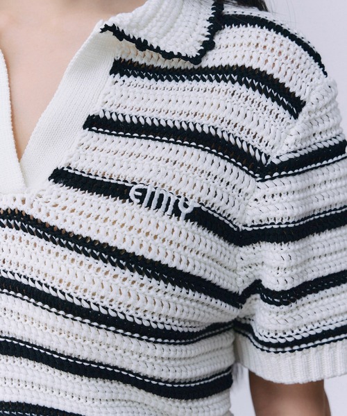 「EIMY ISTOIRE」 半袖ポロシャツ F ホワイト レディース_画像7