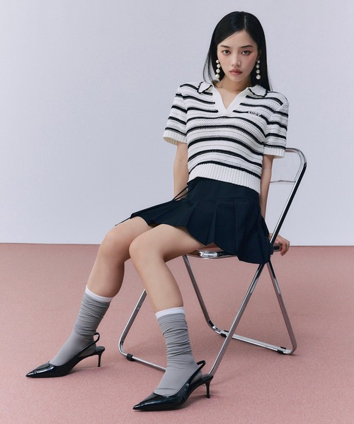 「EIMY ISTOIRE」 半袖ポロシャツ F ホワイト レディース_画像9