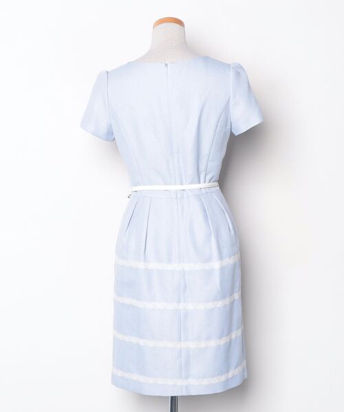 「Debut de Fiore」 半袖ワンピース 36 ブルー レディース_画像2