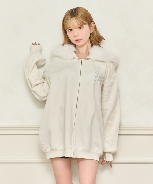 apres jour（アプレジュール） パーカー オーバーサイズファーパーカー