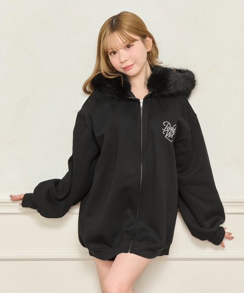 apres jour（アプレジュール） パーカー オーバーサイズファーパーカー