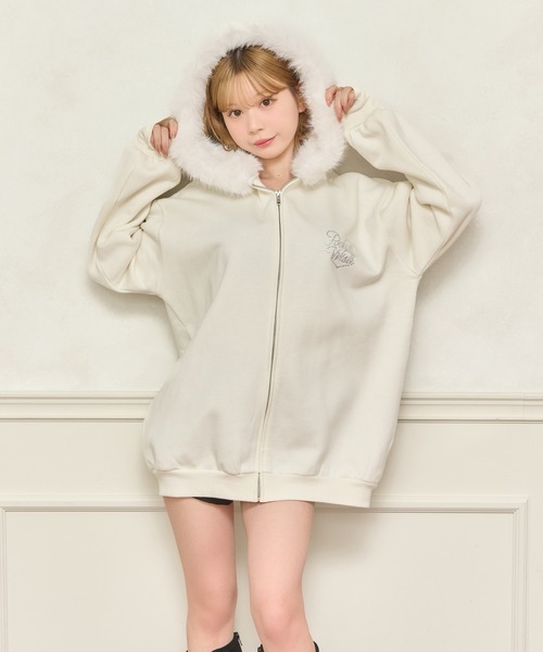 apres jour（アプレジュール） パーカー オーバーサイズファーパーカー