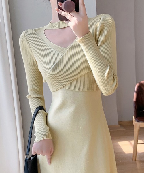 「Miniministore」 ニットワンピース フリー ブラック レディース_画像6