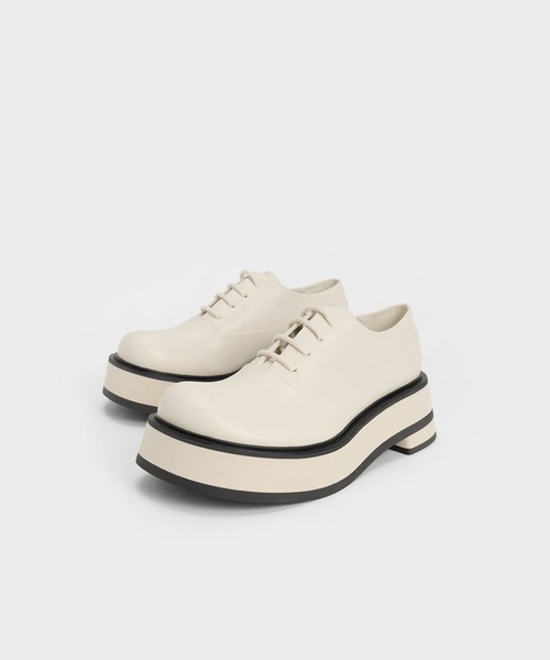 「CHARLES & KEITH」 シューズ 22.5cm オフホワイト レディース_画像9