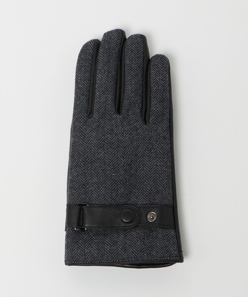【NAVY】ヘリンボーン シープレザー グローブ<A DAY IN THE LIFE> A DAY IN THE LIFE 手袋 ヘリンボーン シープレザー グローブ「A DAY