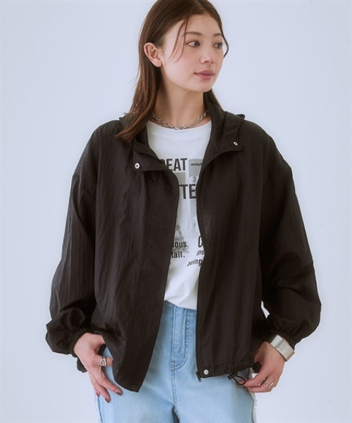 サンプル品　シアーパーカーブルゾン 楽天市場】18%OFFクーポン シアーブルゾン uvカット パーカー