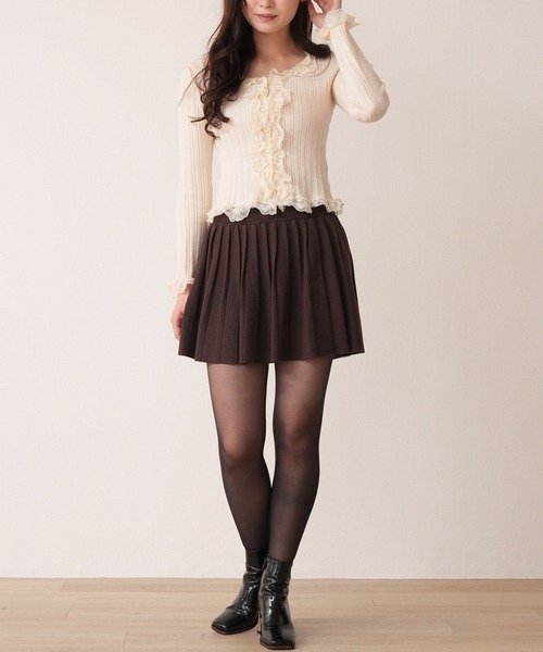 Nohea スカート リブニット フレアプリーツ ミニスカート : ZOZOTOWN Chloé カシミヤ混 ニットミニスカート 黒 XS 美シルエット 定価12万
