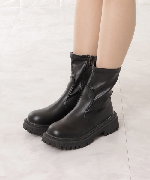 「Lace Ladies」 ショートブーツ 22.5 ブラック レディース_画像4