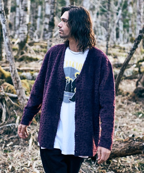 glamb（グラム） ニットカーディガン L ワインレッド メンズ