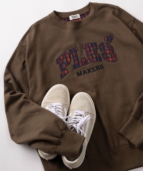 prr様 確認用 トレーナー スウェット 「72」「PLES」チェックロゴ アップリケ