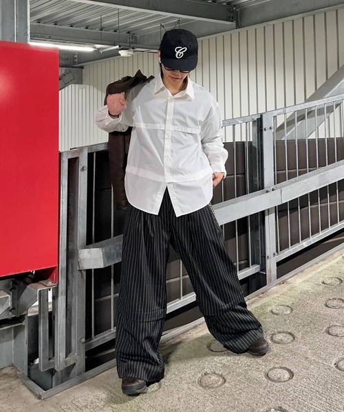MandO（エムオー） シャツ 2WAYスタッズアクセント切り替えシャツ