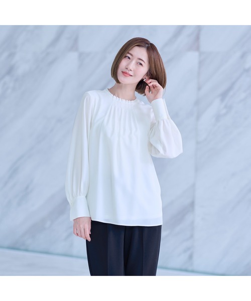 「AOYAMA」 長袖ブラウス S ラベンダー レディース_画像2