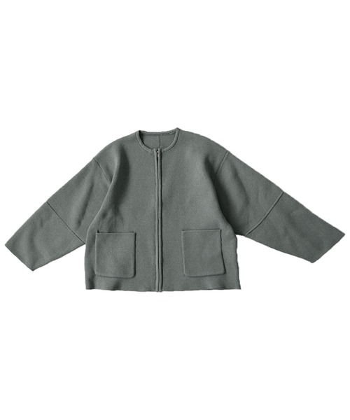 「antiqua」 ニットカーディガン FREE 杢グレー レディース_画像2