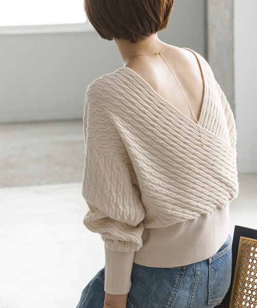 「NOBLE」 長袖ニット FREE ベージュ レディース_画像3